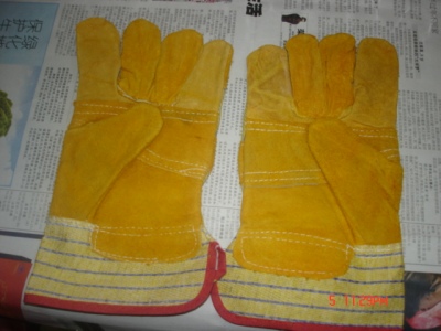 Huang Baozai leather two layer of leather hand welded labor protection gloves