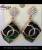 Alloy glass earrings ear studs in Europe and popular dramatic jewelry