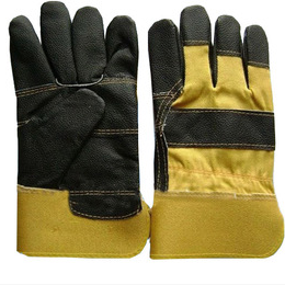 Yellow denim furniture leather welding gloves