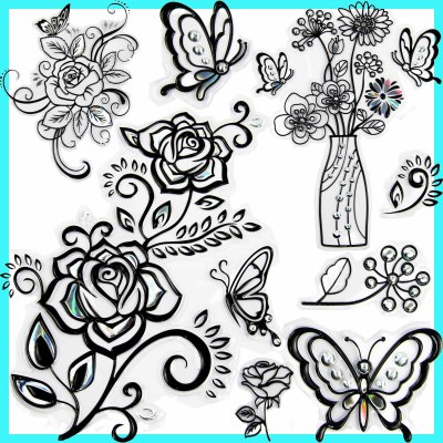 Hydraulic free stickers Butterfly wall stickers in black and white embossing stickers removable creative decoration