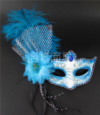 "Yi-fan masks" party masks Christmas Carnival masks with ostrich feather trade export