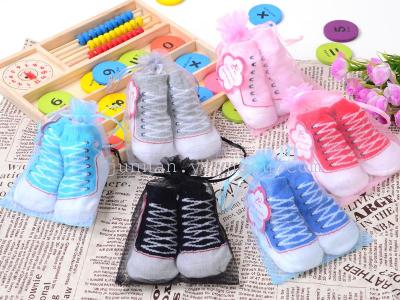 Korean solid socks non slip bottom hand on cotton mesh lace pattern baby socks socks