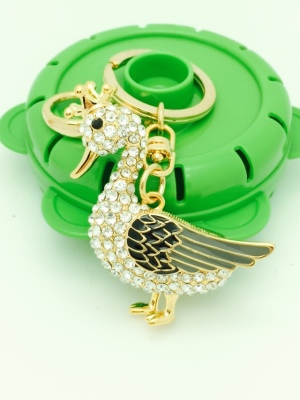 Duck crown diamond key buckle drill metal alloy diamond pendant car decorative package