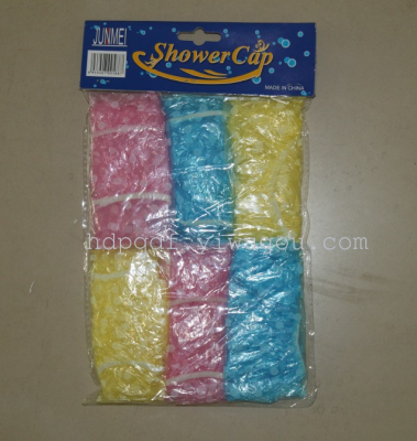 Factory direct simple 6PC waterproof disposable shower Cap bath Hat