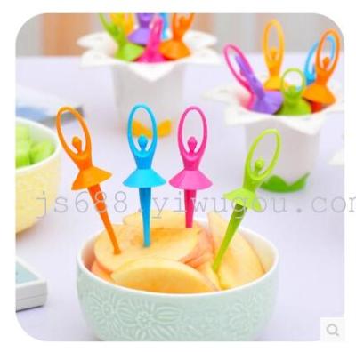 Fashion creative flower fairy fruit fork great fruit in plastic fruit fork forks set