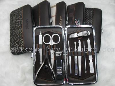 Customized nail scissors 10 - piece set of stainless steel nail scissors set portable set of pedicure tools manufacturers direct sales