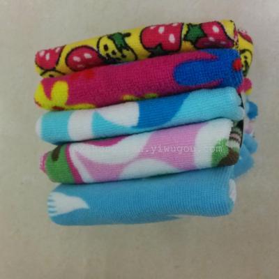 Microfiber towel printing of weft cloth