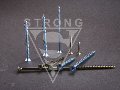 carbon steel, pozi drive.flat head chipboard screw