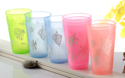 Plastic Toothbrush Cup Gargle Cup Pure and Candy Color Printing Plastic Water Cup Cup 5029