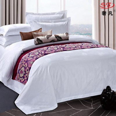 Zheng hao hotel supplies four sets of 60 pieces of cotton bleached sateen jacquard bed sheets set three hotel