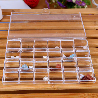 Manufacturers direct drilling PS high quality transparent 24 case storage box creative chlornail accessories storage box