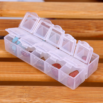 Small double-row 10-grid storage box diy manicure mobile phone shell ten diamond material storage independent cover