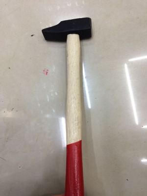 Boutique quality carbon steel red painted French type Machinist hammer with wooden handle