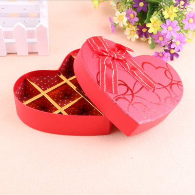 Korean version ribbon ribbon ribbon heart gift box beautiful packaging box 10 boxes of chocolate box