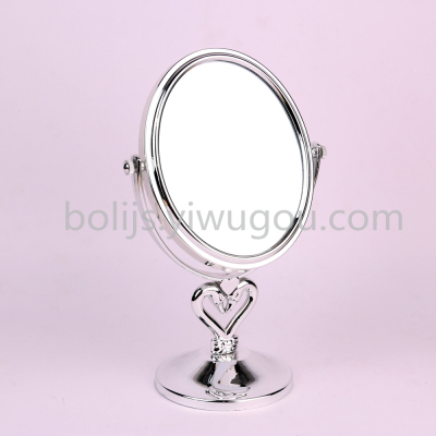 Elliptical silver silvered silver-plated mirror electroplated plastic double - face magnifying glass QS-64.