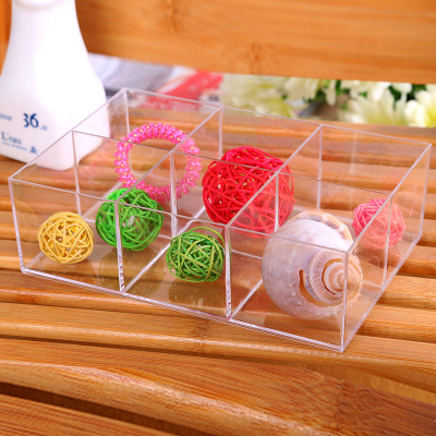 Manufacturers direct transparent 6 grid life creative storage box small jewelry pieces finishing storage box