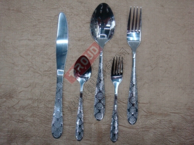 P613 stainless steel cookware, stainless steel cutlery, knives, forks, and spoons