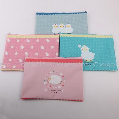 Korea stationery cute lamb zipper kits new products canvas bag