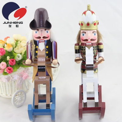 Creative Rocking Horse Hand-Painted Wooden Nutcracker Crafts Decoration Decoration Gifts Bj1408