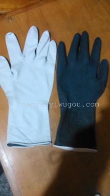 Thickening one-time black nitrile gloves, oil - proof gloves, black leather white gloves.