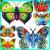 Acrylic glitter Butterfly colorful refraction waterproof Butterfly stickers wall stickers removable green decoration