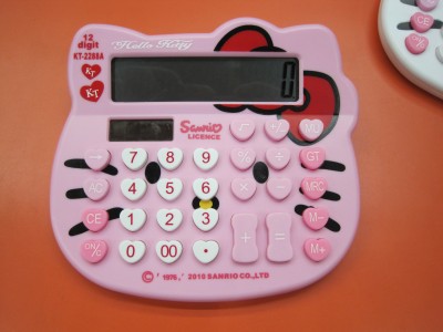 Manufacturers supply 12 cute Hello Kitty calculator solar powered calculator