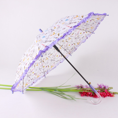 Cute Children's Umbrella Cartoon Student Umbrella Rain Umbrella Printing Straight Umbrella Foreign Trade Umbrella