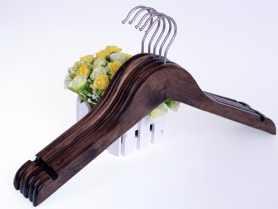 High grade solid wood vintage women's clothes hanger antique real wood clothes rack.