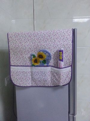 Produced from cotton flower fabric dust-proof refrigerator cover