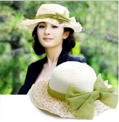 The new version of Yang Mi Bow Hat Travel Beach fisherman hat hat lady summer hat