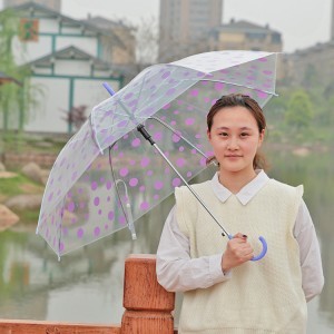 Thick Candy-colored transparent umbrellas long umbrella-dotted with small fresh 10 Yuan restaurant supply s