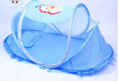 Infant folding mosquito net. Three-piece set with mosquito net plus net bag plus music gift