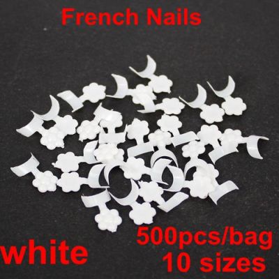 False Nail 500pcs/bag 10 Sizes French Nail Short Edge Armor White Color Acrylic Nail Tips Short French Style Fake Nails