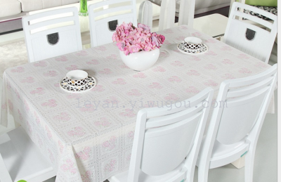 European Lace Pattern Waterproof No-Clean Tablecloth 1.37 M