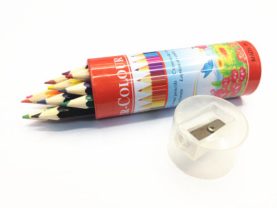 Manufacturers direct 12-3.5 - inch color pencil iron cartridge in short pencils