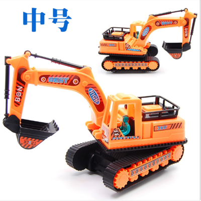 Inertial plastic bagged 110g children educational toy excavator construction vehicles