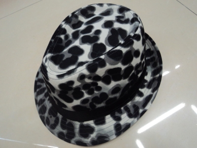 Black and White Leopard Print Top Hat