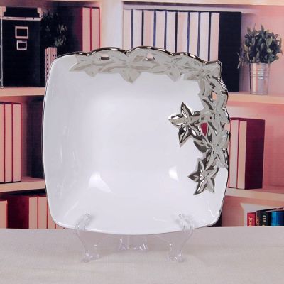 Gao Bo Decorated Home Plated hollow ceramic fruit bowl home decor crafts