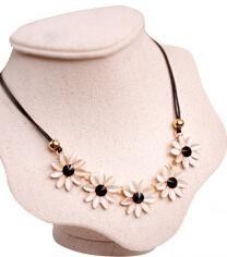 Cherry Blossom Flower Opal Decorative Accessories Clavicle Chain Necklace All-Match Sweater Chain