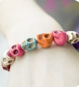 @ Special Offer @ Korean Jewelry Wholesale Women's New Pet Colorful Skull Elastic Bracelet 25G