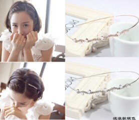 Fashion Pearl Wave Rhinestone Headband Headdress