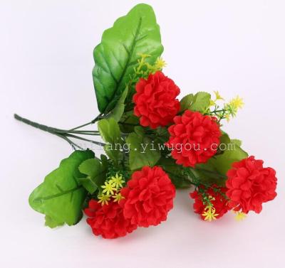 Manufacturers selling the Qingming Festival worship sweep simulation flower wholesale 7 headed Chrysanthemum