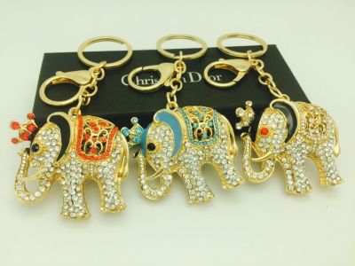 The elephant full drill drill Keychain car pendant diamond alloy jewelry gifts