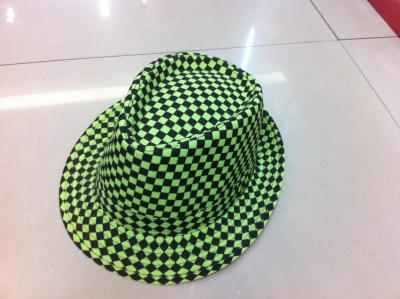 Green Black Grids Top Hat