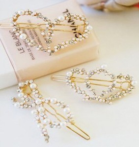 Pearl Mixed Rhinestone Multi-Shape Practical Barrettes