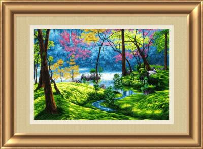 Austrian embroidery decoration painting, landscape painting, cross-stitch, embroidery