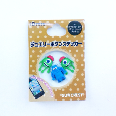 Snow bear cartoon soft glue buttons three latest Japanese and Korean press stickers