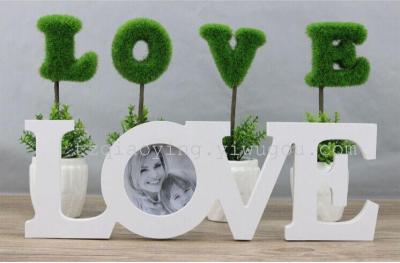 Wooden letters LOVE ornaments letters MDF table photo frame photo frame wedding dresses pictures