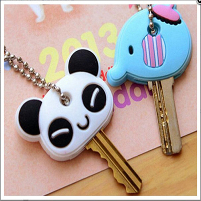 Cute cartoon protect student key cover key chain pendant set