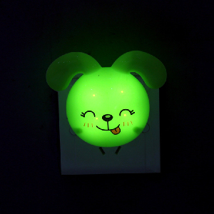 Creative cartoon Nightlight bent ear Bunny lamp LED Wall lamp baby creative energy saving lamp Q